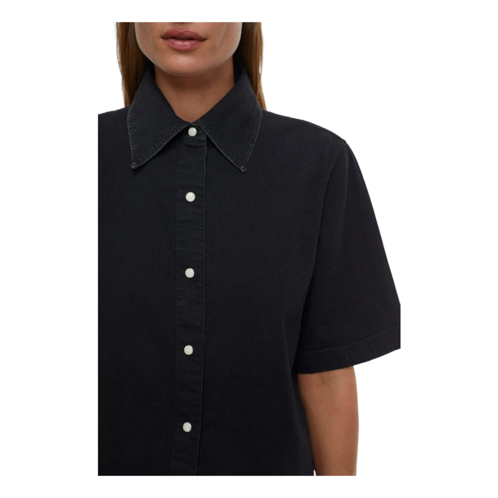closed Zwarte denim blouse relaxed fit Black Dames