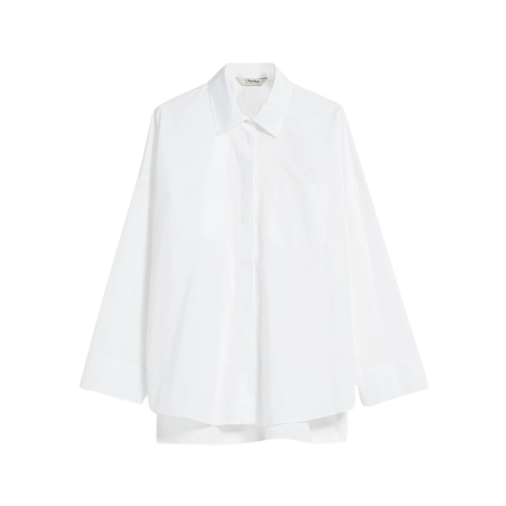 Max Mara Witte Katoenen Oxford Overhemd White Dames