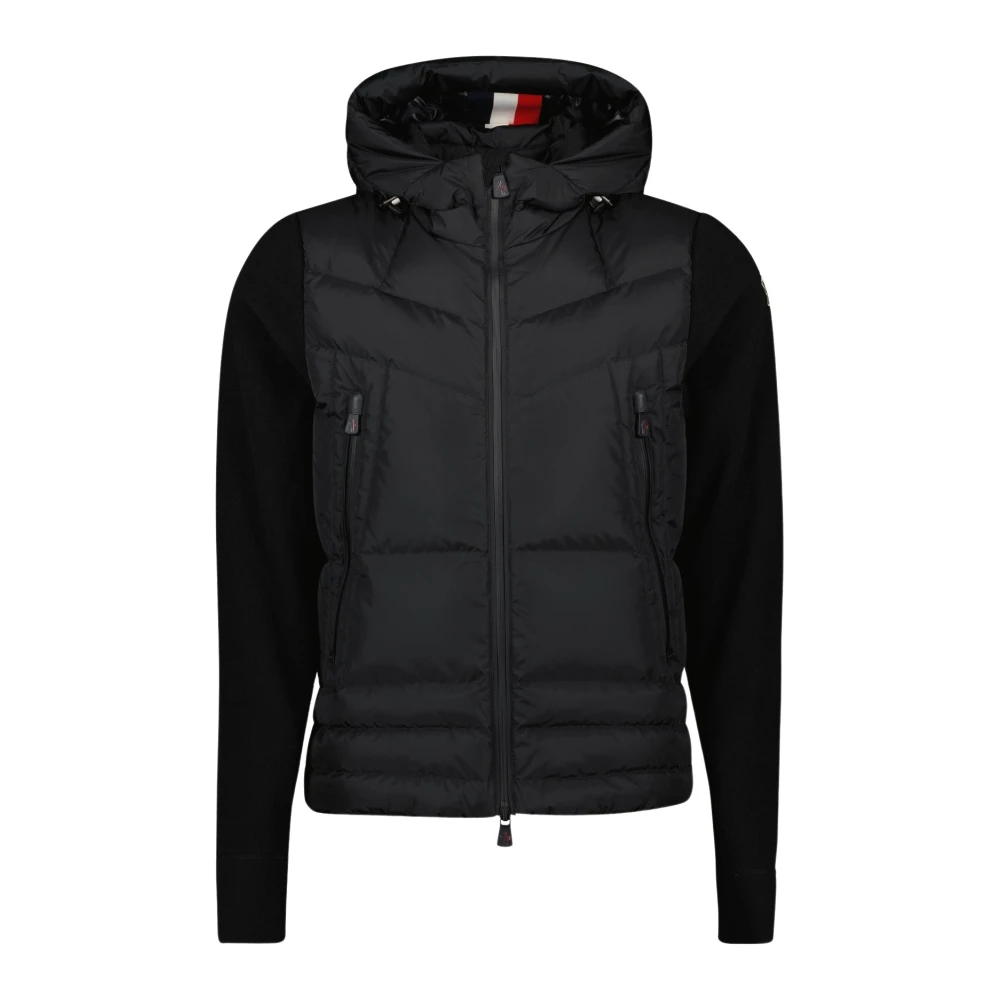 Moncler Zwarte Bi-materiaal Jas Herfst-Winter 2024 Black Dames