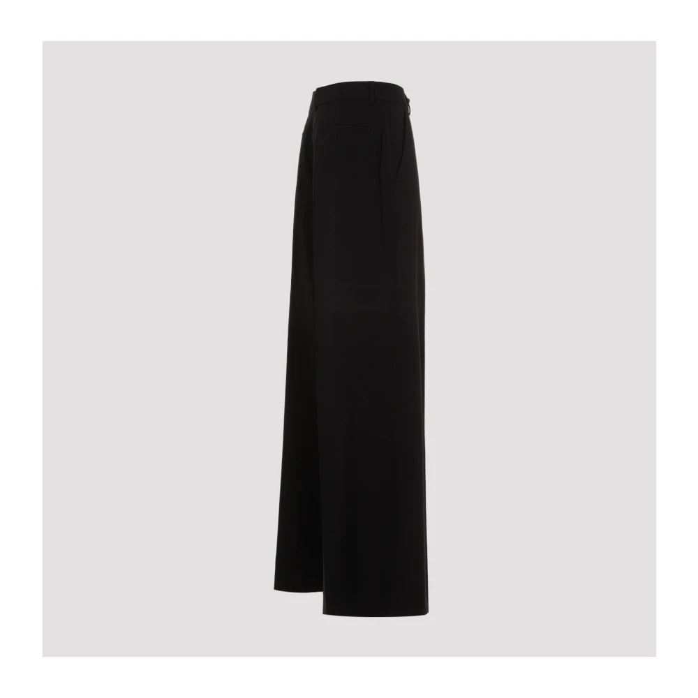 SPORTMAX Zwarte Geplooide Wollen Broek Black Dames