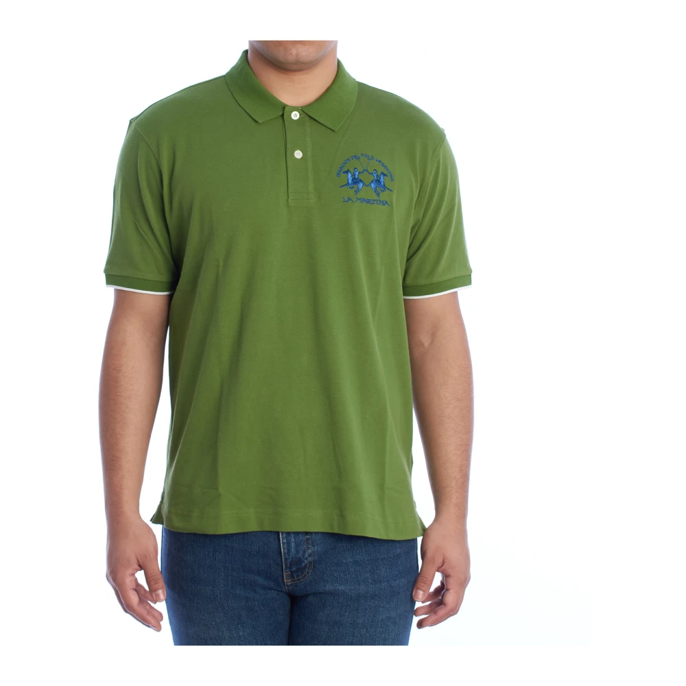 La Martina Men's Green Polo Shirts,, Short Sleeve Polo Shirt 2XL