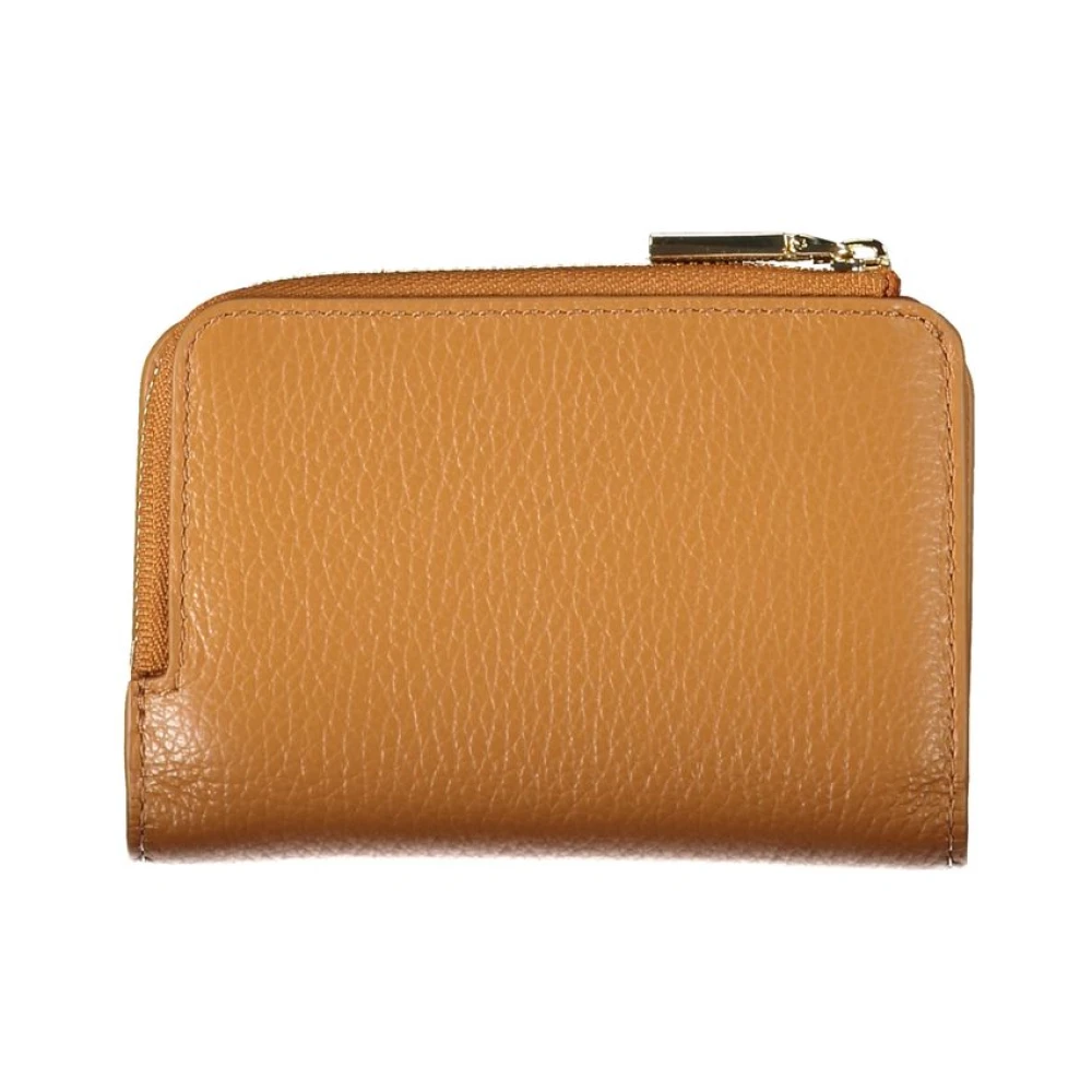 Coccinelle Bruin Leren Portemonnee met Rits en Logo Brown Heren
