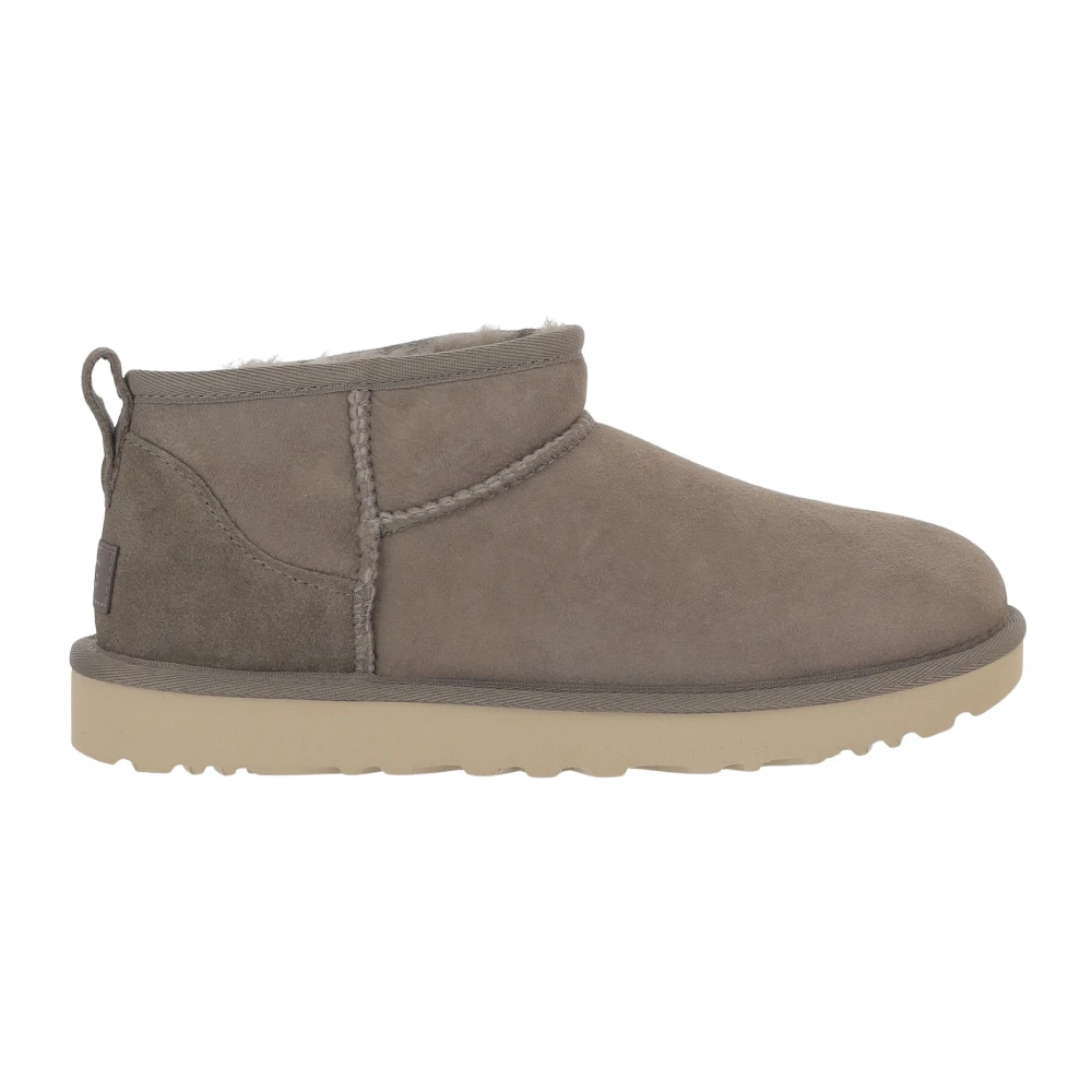 Ugg Women's Beige Classic Ultra Mini Ankle Boots - Winter Boots - 5 Uk - Shoes