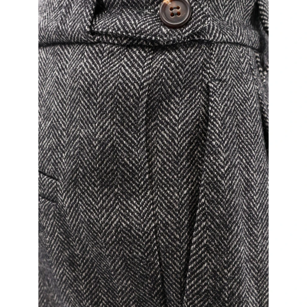 BRUNELLO CUCINELLI Wollen broek met Pince-detail Black Dames