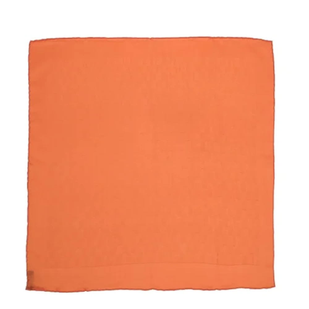Pre-owned Oransje silke Hermes skjerf