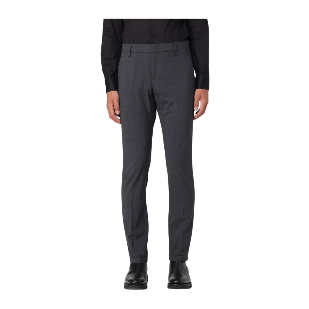 Dondup Men's Gray Suit Trousers, W32, Technical Wool Trousers