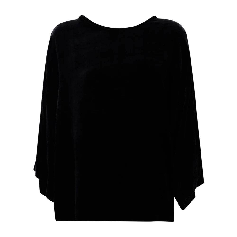 P.a.r.o.s.h. Zwarte Fluwelen Shirt Black Dames