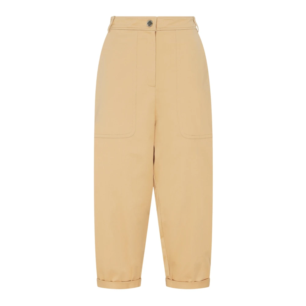 PATRIZIA PEPE Cargo Broek in Oker Katoen Yellow Dames