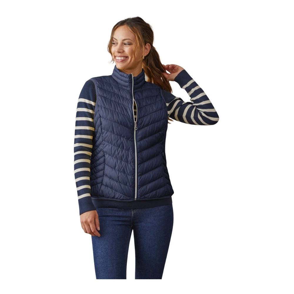 Junge Moderne Pasvorm Navy Donsvest Blue Dames