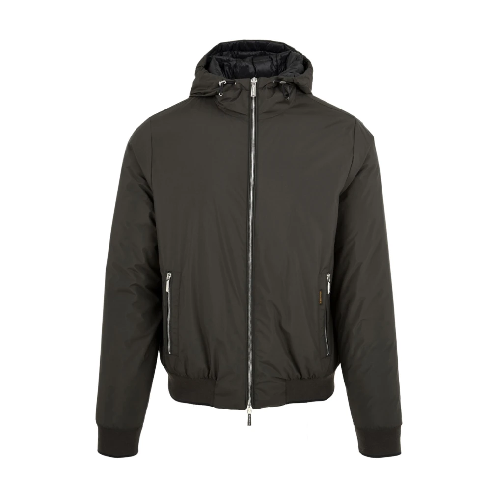 Moorer Men's Green Light Jackets, M, Technical Waterproof Coat With Zip Pockets