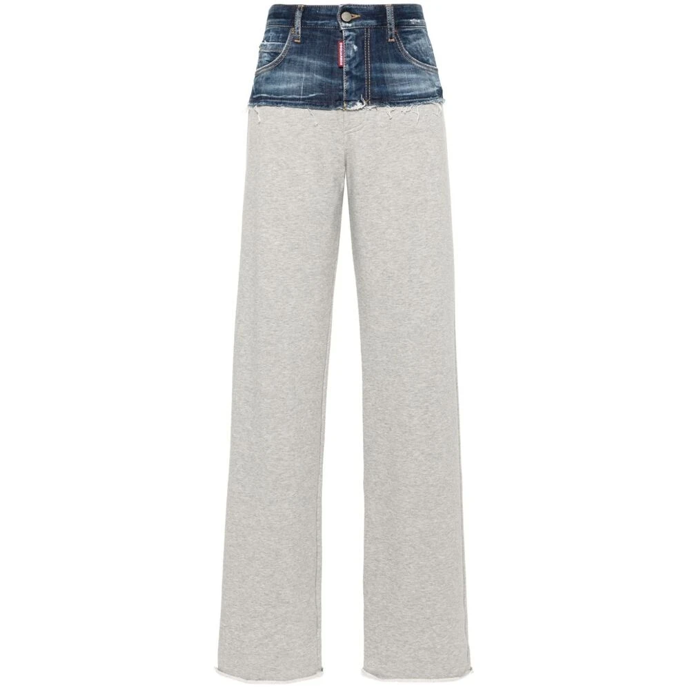 Dsquared2 Straight Trousers Gray Dames