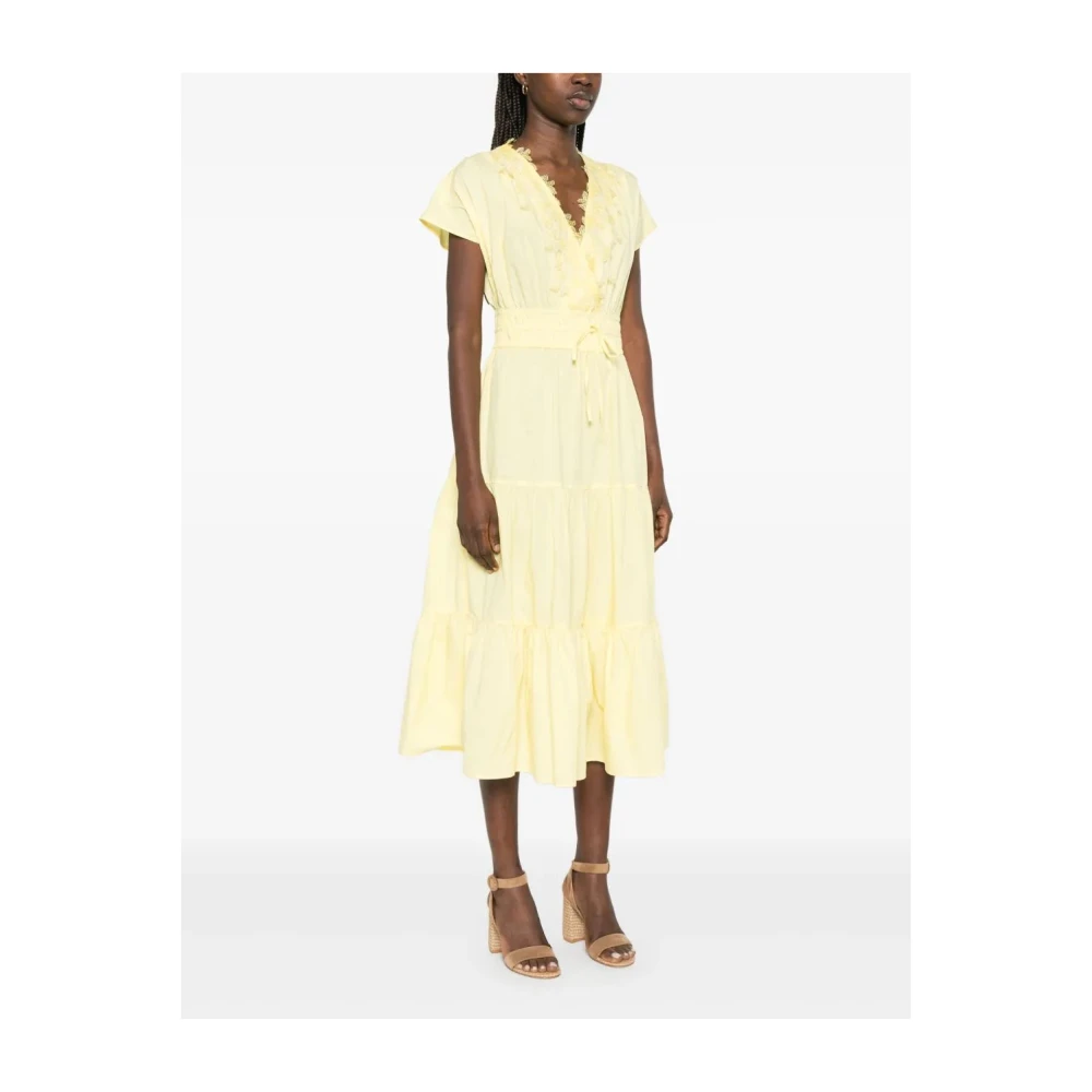 Ermanno Scervino Elegante Zwarte Cocktailjurk Yellow Dames