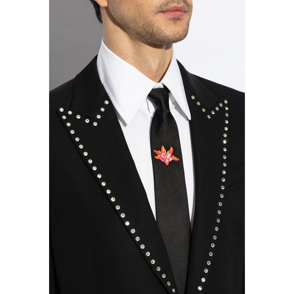 alexander mcqueen Zijden stropdas Black Heren