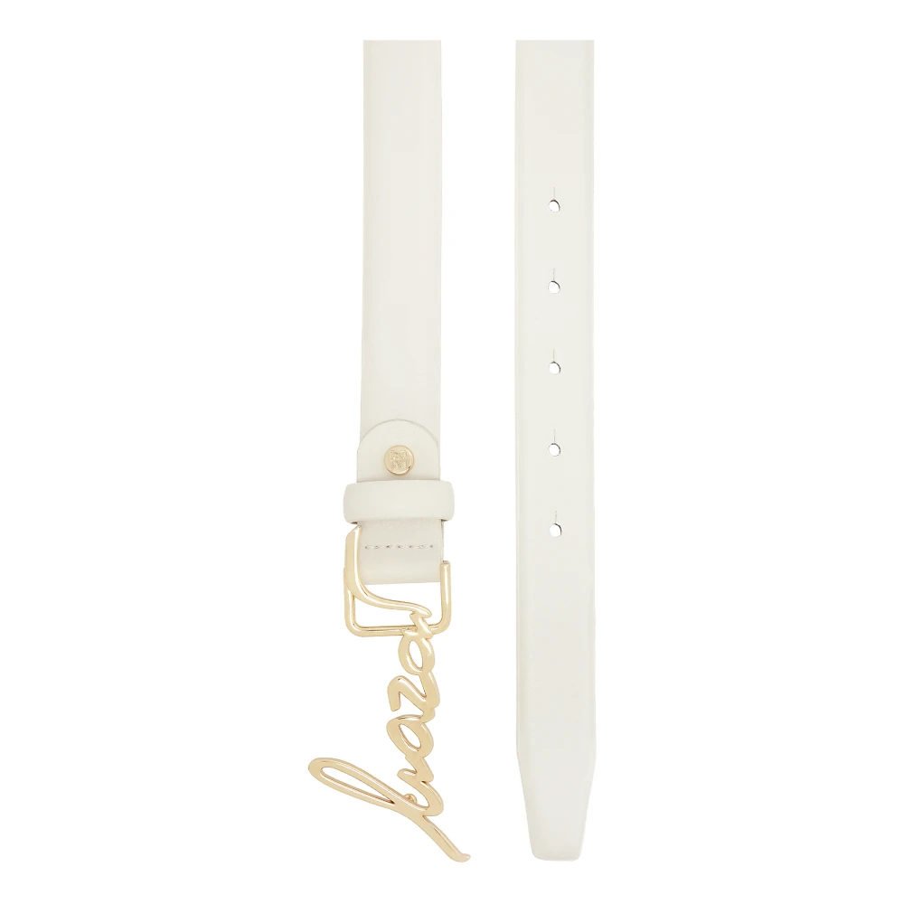 Kazar Witte leren riem met logogesp White Dames