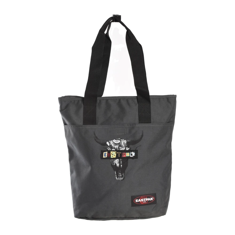 Eastpak Zwarte Shopper Handtas Patched Print Gray Dames