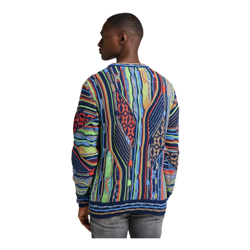 carlo colucci Jacquard Gebreide Trui met Sportieve Uitstraling Multicolor Heren