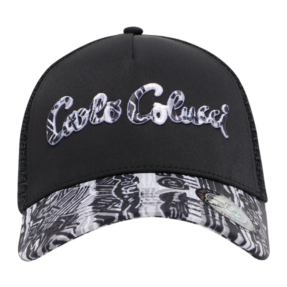Carlo Colucci Black Hats & Caps, Unisex, One Size, Trucker Cap - Knit Pixel