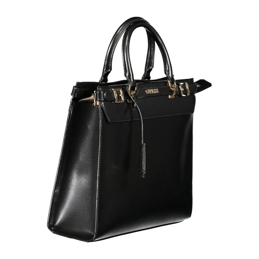 Guess Handtas met Verstelbare Band en Meerdere Zakken Black Dames