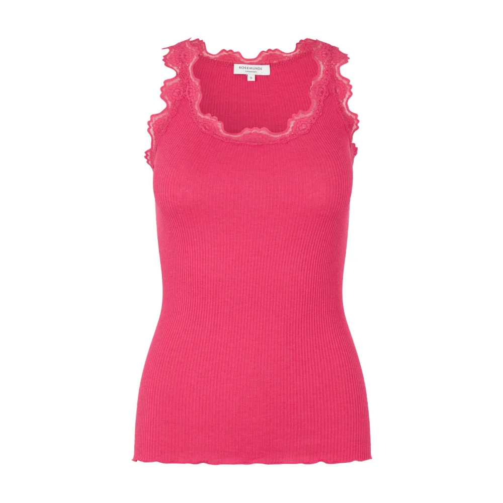 ROSEMUNDE Dames Tops & T-shirts Silk Top W Lace Roze