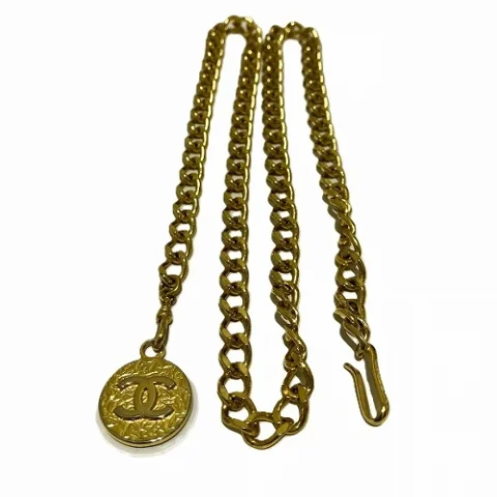 Chanel Vintage Pre-owned Fabric belts Yellow Dames