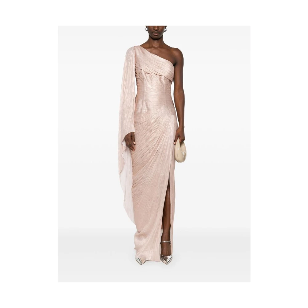 Maria Lucia Hohan Roségouden Zijden Tule Jurk Pink Dames