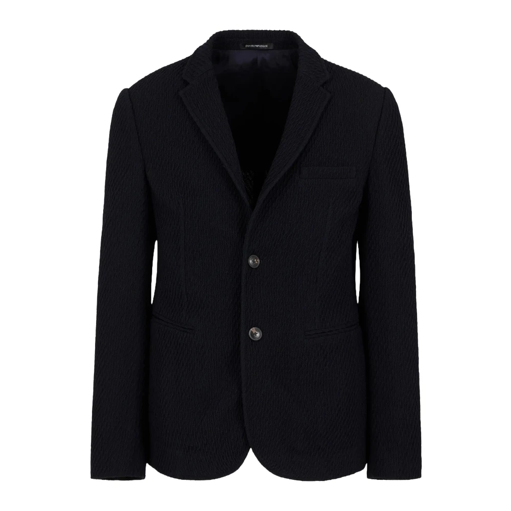 Emporio Armani Blazer gemaakt van materiaal met speciale textuur Blue Heren