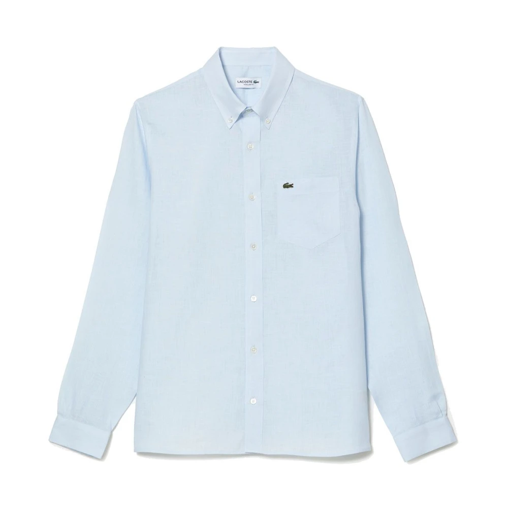 Lacoste Mannelijk Blauw Overhemden Heren, 3XL, Minimalistische Blouse Voor Dagelijkse Elegantie
