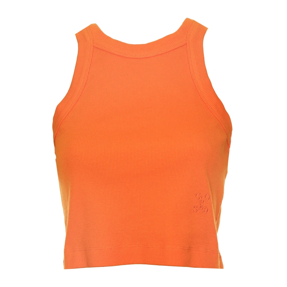 Closed Blouse met veren-details en ballonmouwen Orange Dames