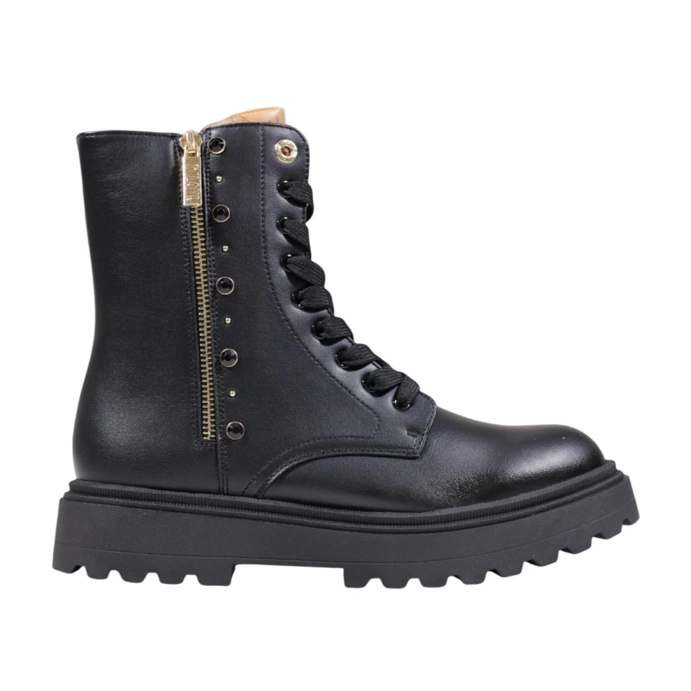 Alviero Martini 1A Classe Black Combat Boot - Female - Lace-Up Boots - 2 Uk - Shoes