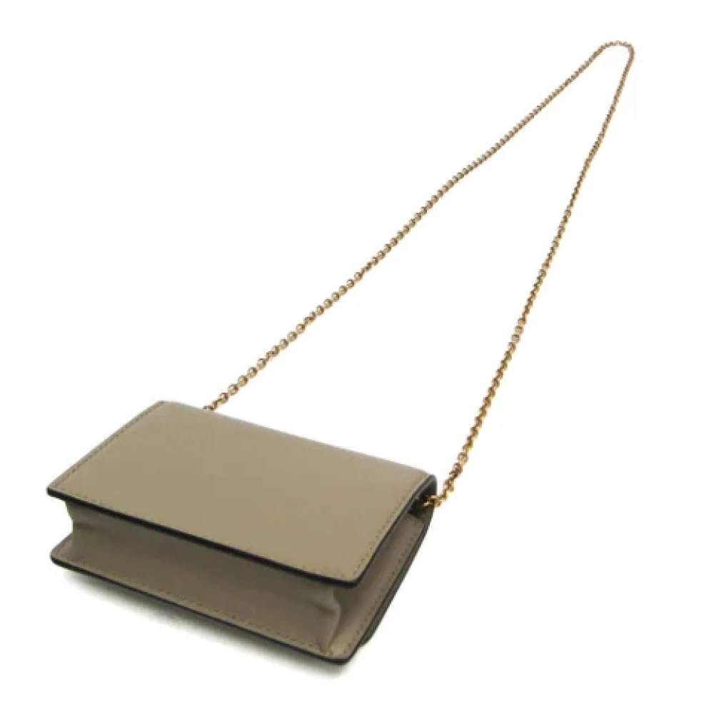Salvatore Ferragamo Pre-owned Leather shoulder-bags Beige Dames