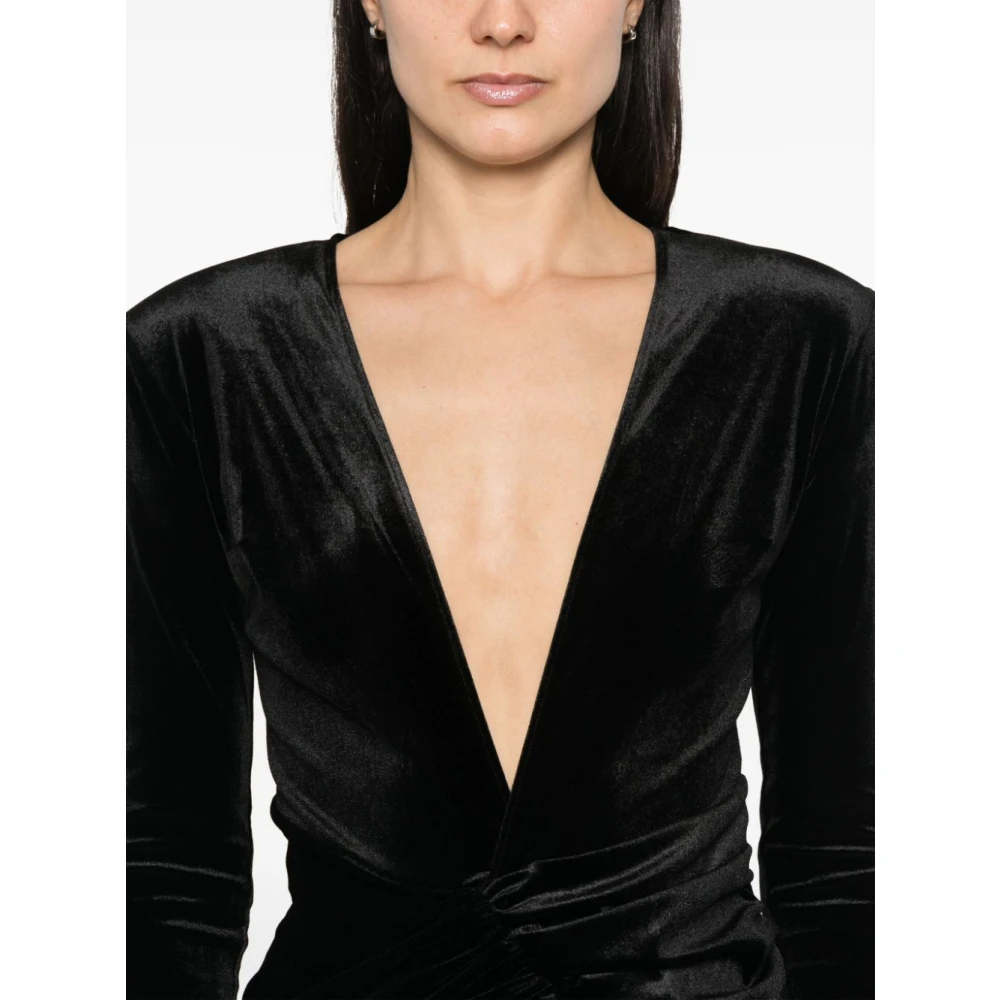 The New Arrivals Ilkyaz Ozel Luxe Zwarte Zijden Jurk Black Dames