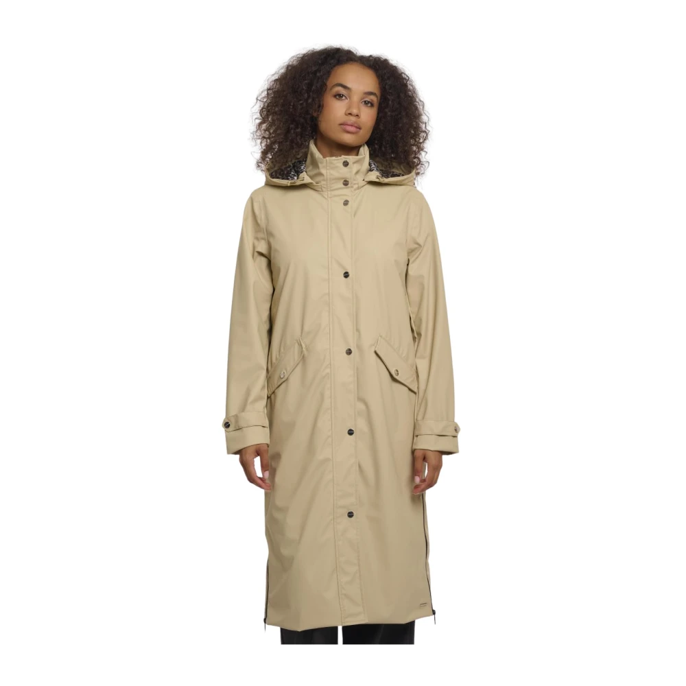 Rino&Pelle Lange Regenjas India Pale Camel Beige Dames