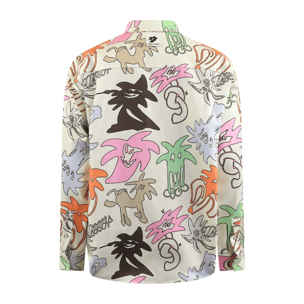 Palm Angels Heren Allover Palmity Shirt Wit Mult Multicolor Heren