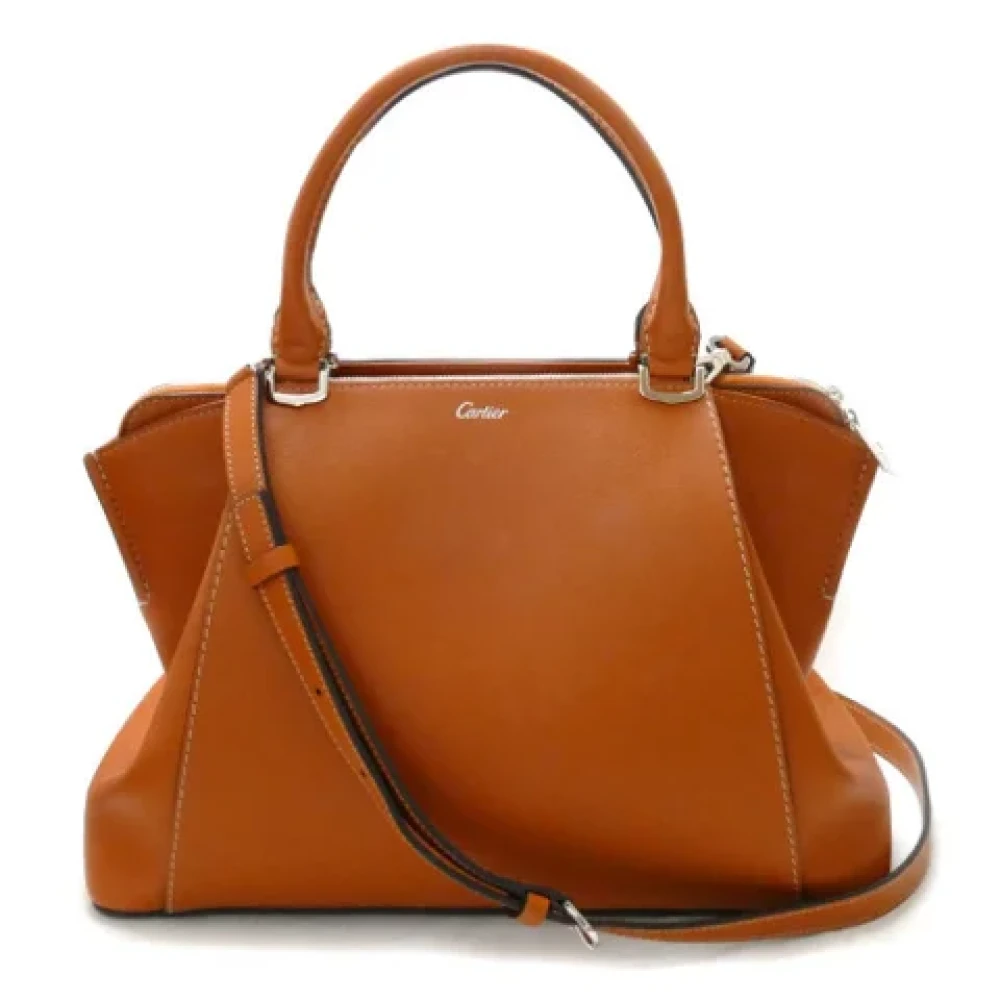 Cartier Vintage Pre-owned Fabric shoulder-bags Brown Dames