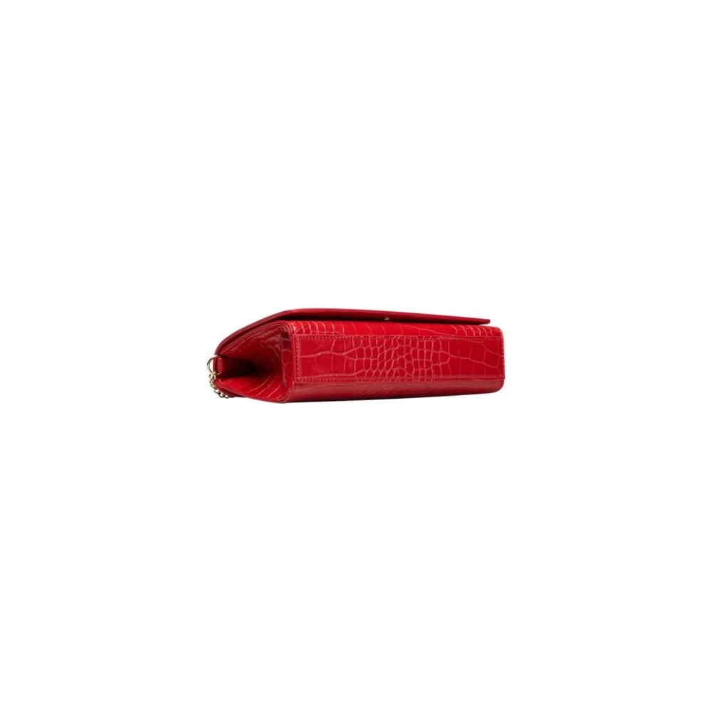 Love Moschino Schoudertas met Ketting en Logo Red Dames