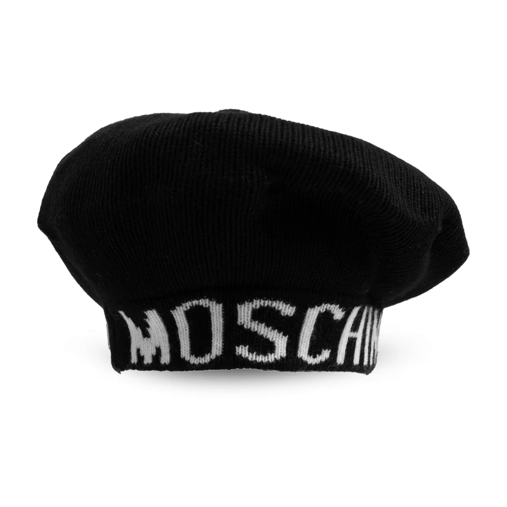 Moschino Beret med logo Black, Unisex