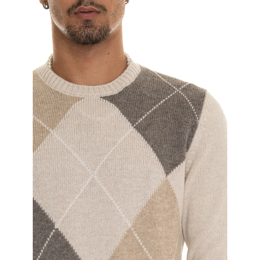 Gran Sasso Diamantpatroon Wollen Trui Multicolor Heren