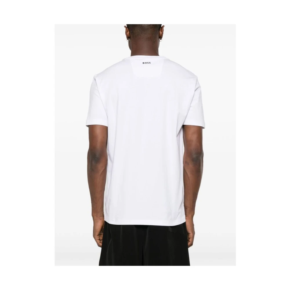 Hugo Boss Geborduurd Logo Katoenen T-shirt White Heren