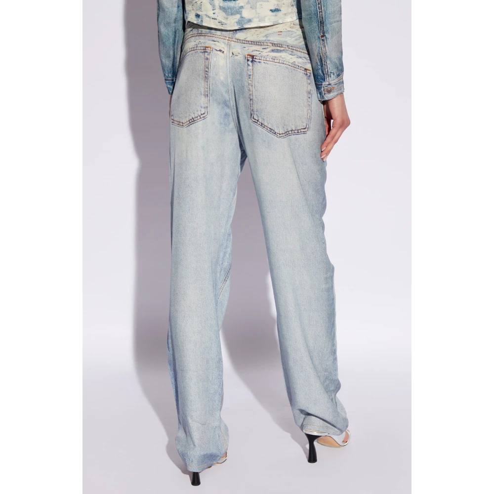 Diesel P-Sarky broek met trompe l oeil effect Blue Dames