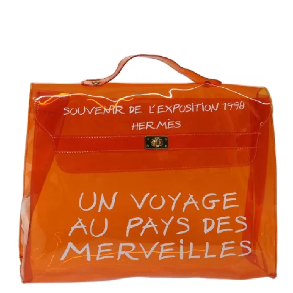 Hermès Vintage Pre-owned Vinyl handbags Orange Dames