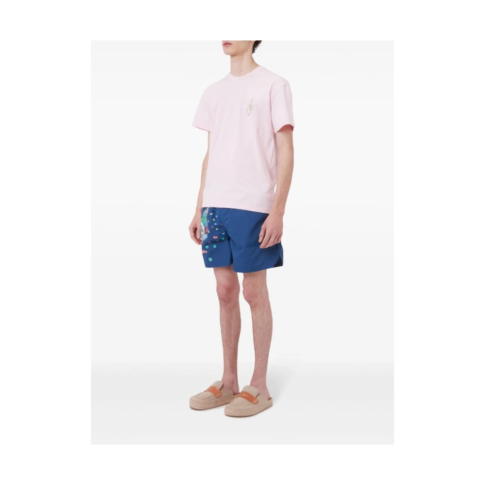 JW Anderson Grafische Print Roze T-shirt Pink Heren