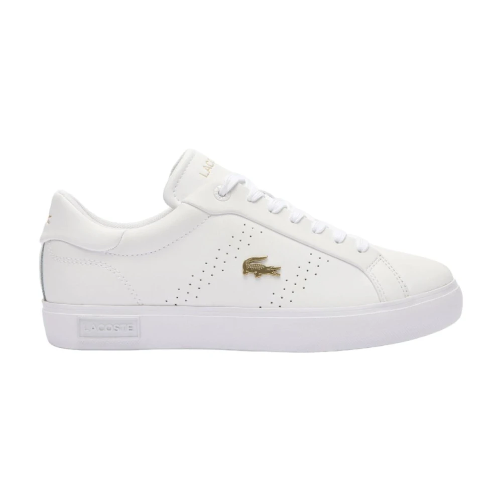Lacoste Elegante Gouden Sneakers Powercourt 2.0 Dames Schoenen Wit