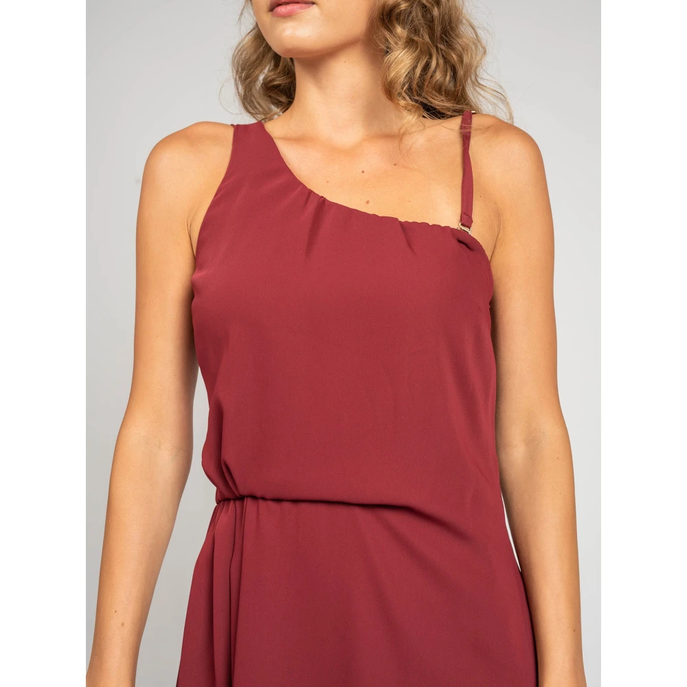 PATRIZIA PEPE Asymmetrische Minijurk met Rits Red Dames