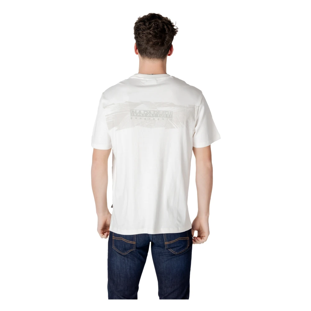 Napapijri Witte Katoenen T-shirt met Print White Heren