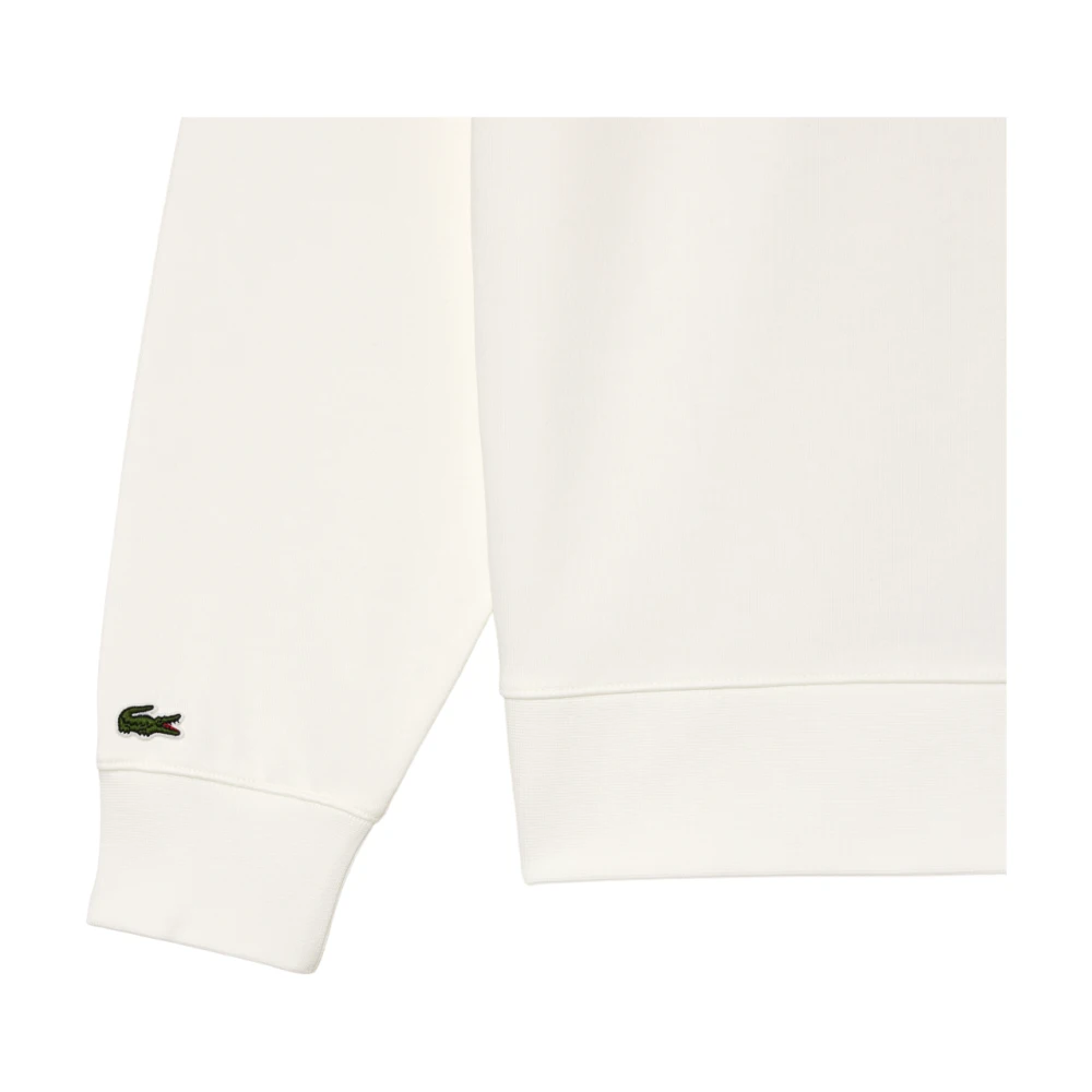 Lacoste Witte Trendy Sweatshirt met Iconische Print White Dames