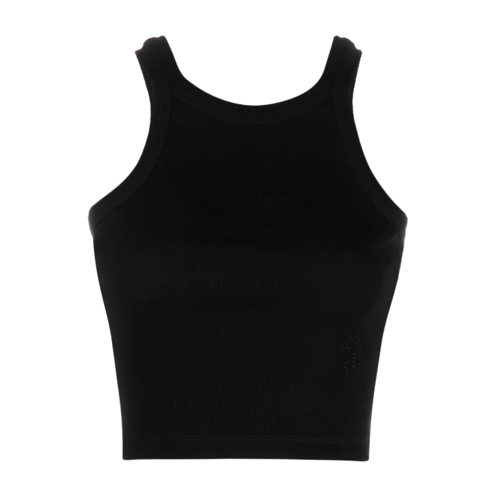 Closed Sleeveless Tops Black Dames