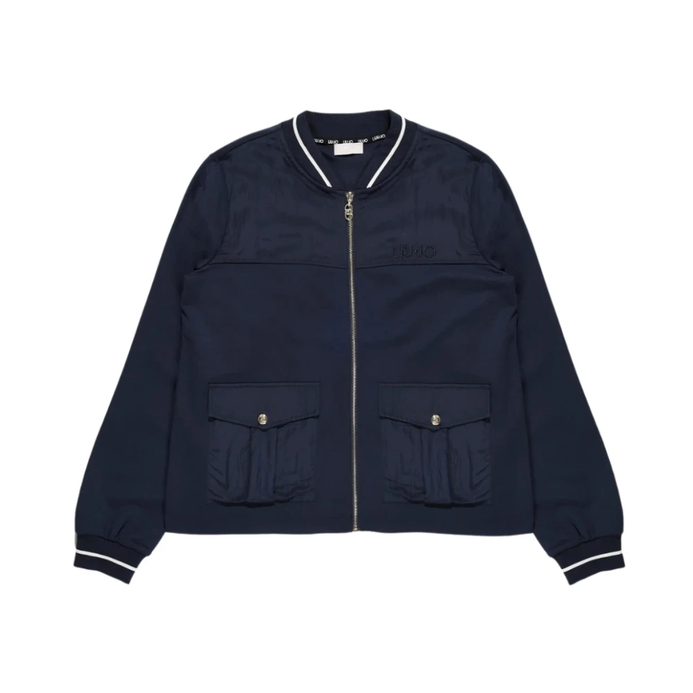 Liu Jo Blauwe Zip-Up Bomber Style Sweatshirt Blue Dames