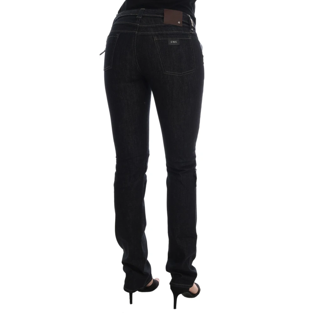 Costume National Slim Donkerblauwe Katoenen Jeans Blue Dames