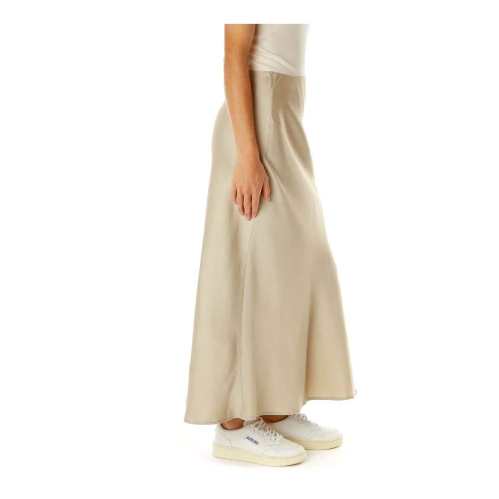 drykorn Zijden A-lijn Midi Rok Beige Dames