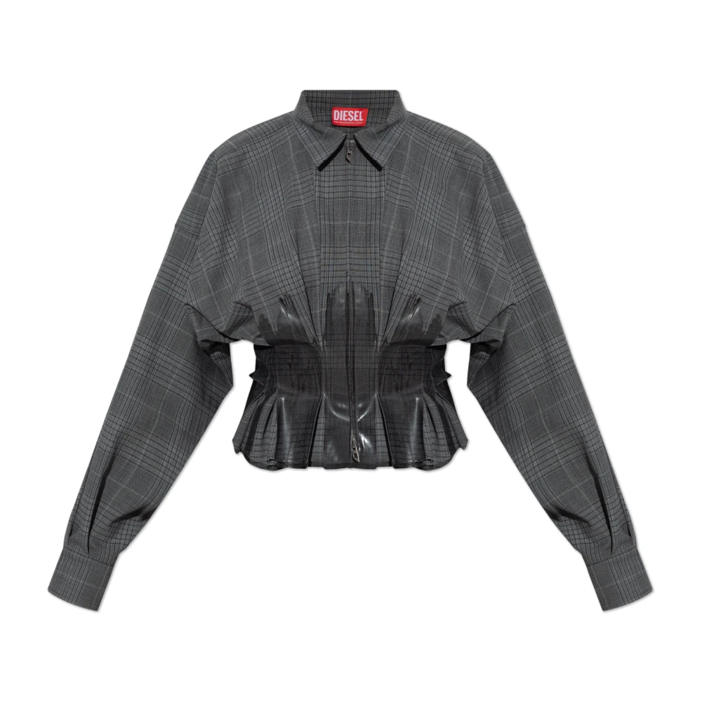 Diesel Geruite patroonoverhemd C-Anbu Gray Dames